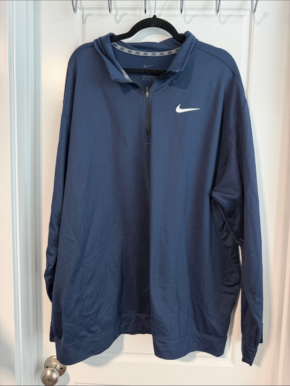 Nike Navy Half-Zip Pullover with White Swoosh